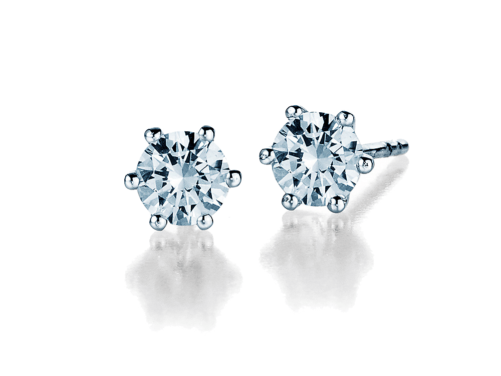 Ohrstecker Weißgold, 6er-Krappenfassung