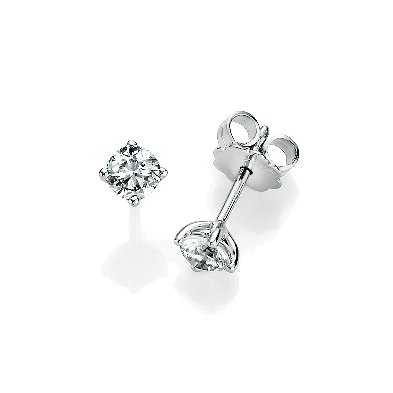 Ohrstecker Weißgold, 4er-Krappenfassung