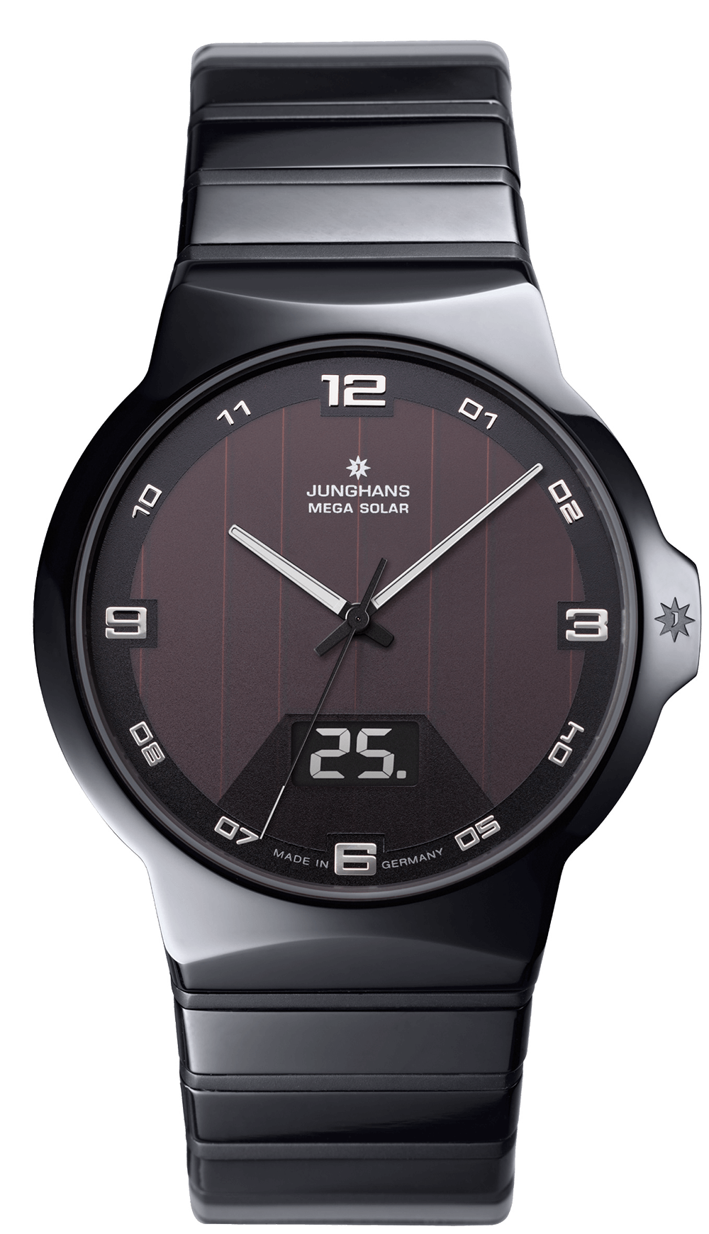 Force Mega Solar Armbanduhr mit Keramikgehäuse, Saphirglas und Keramikband.