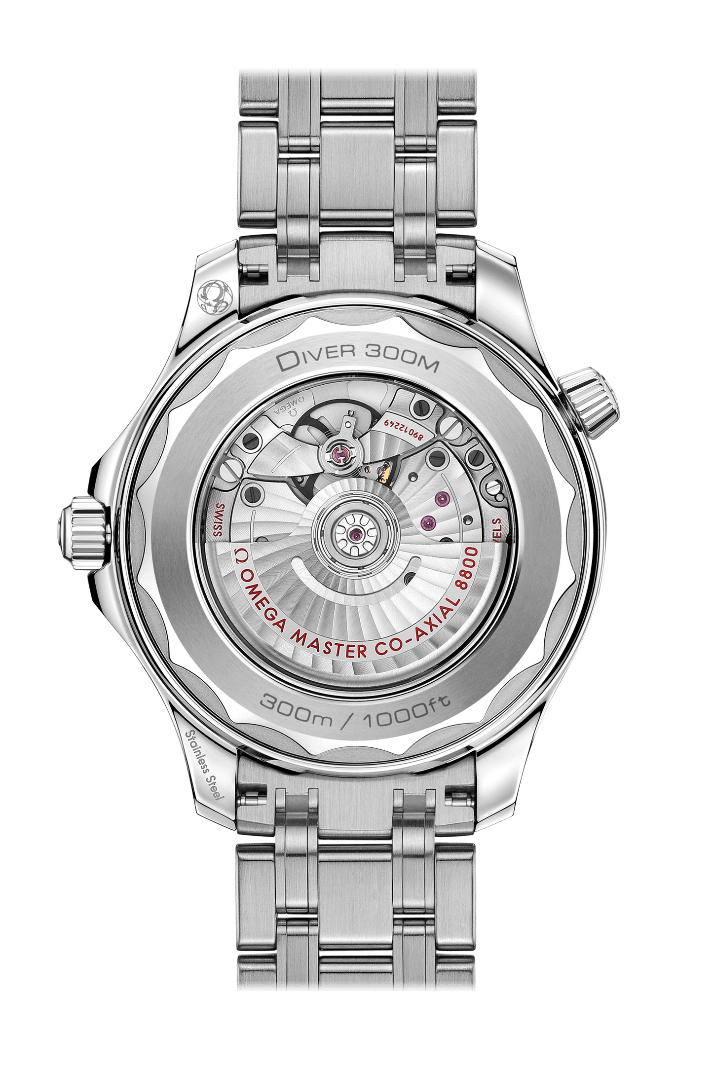 SEAMASTER – DIVER 300M OMEGA CO-AXIAL MASTER CHRONOMETER 42 MM, Edelstahlgehäuse, transparentes Gehäuse, Stahlband, zertifiziert nach METAS, kratzfestes Saphirglas.