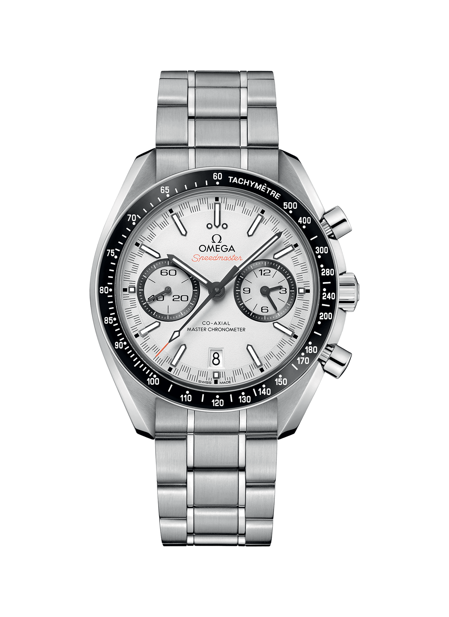 Speedmaster – Racing Omega Co-Axial Master Chronometer Chronograph aus Stahl mit 44,25 mm Gehäuse und Saphirglas.
