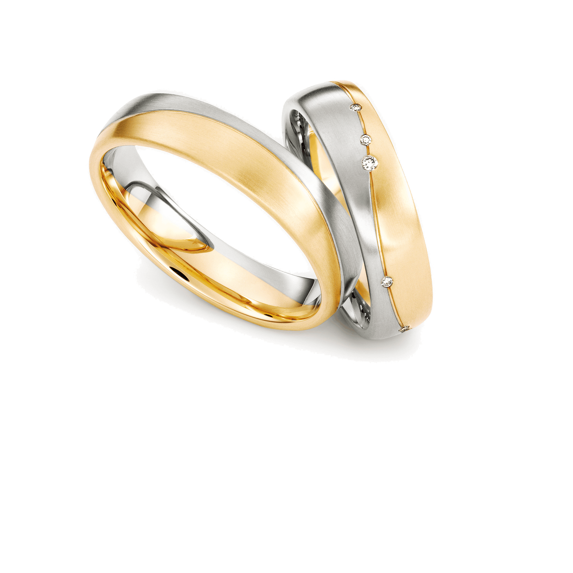 Trauringe Weißgold/Gelbgold