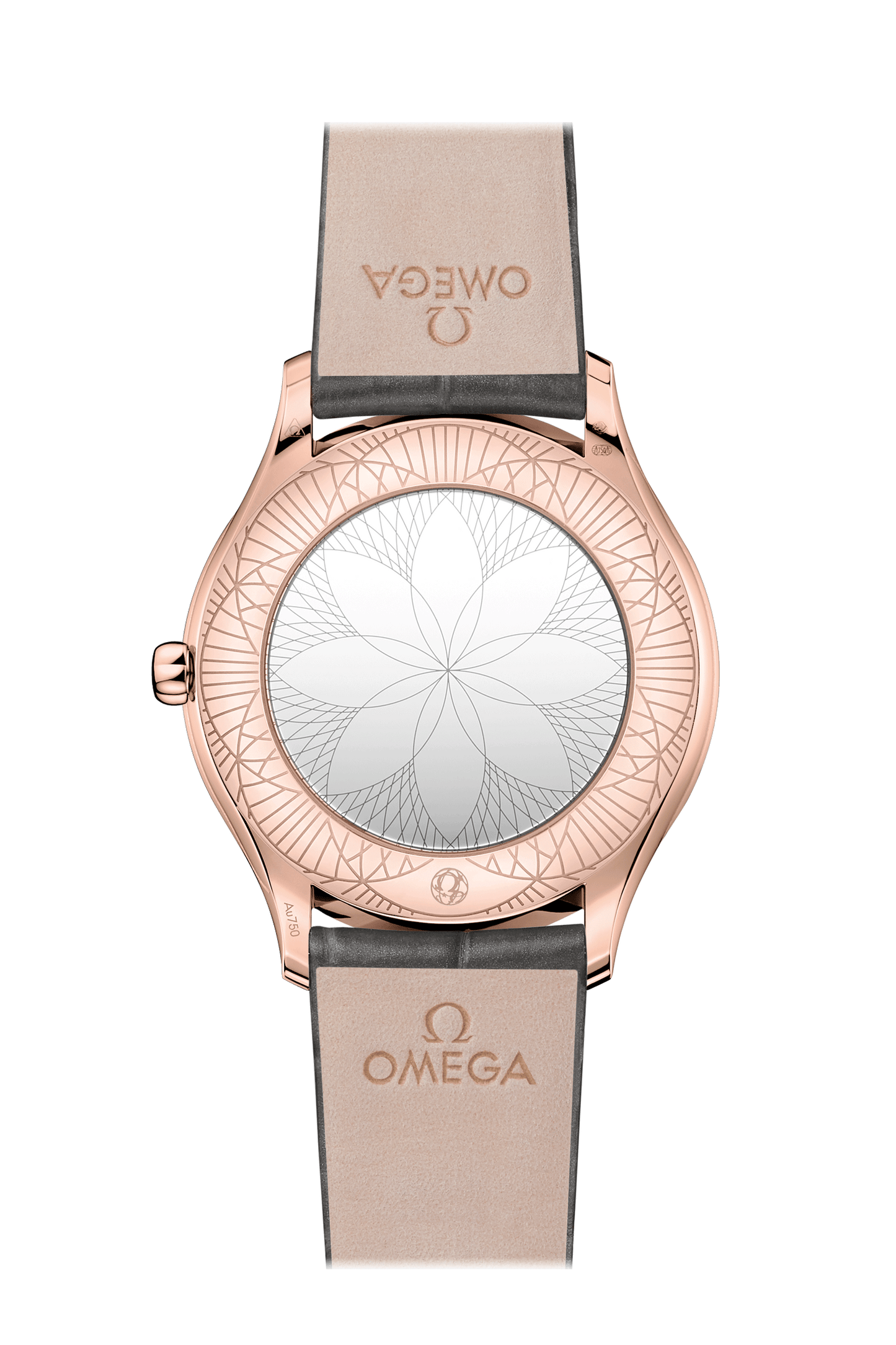 DE VILLE TRÉSOR Uhr in Sedna-Gold mit Lederarmband und Diamanten, 36 mm.