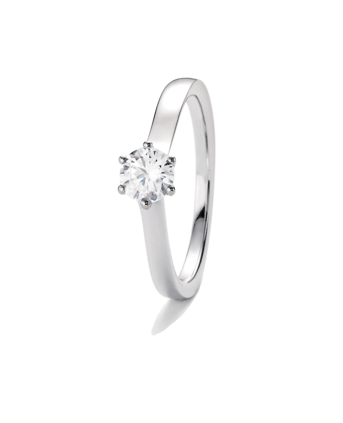Ring Weißgold, 6er-Krappenfassung