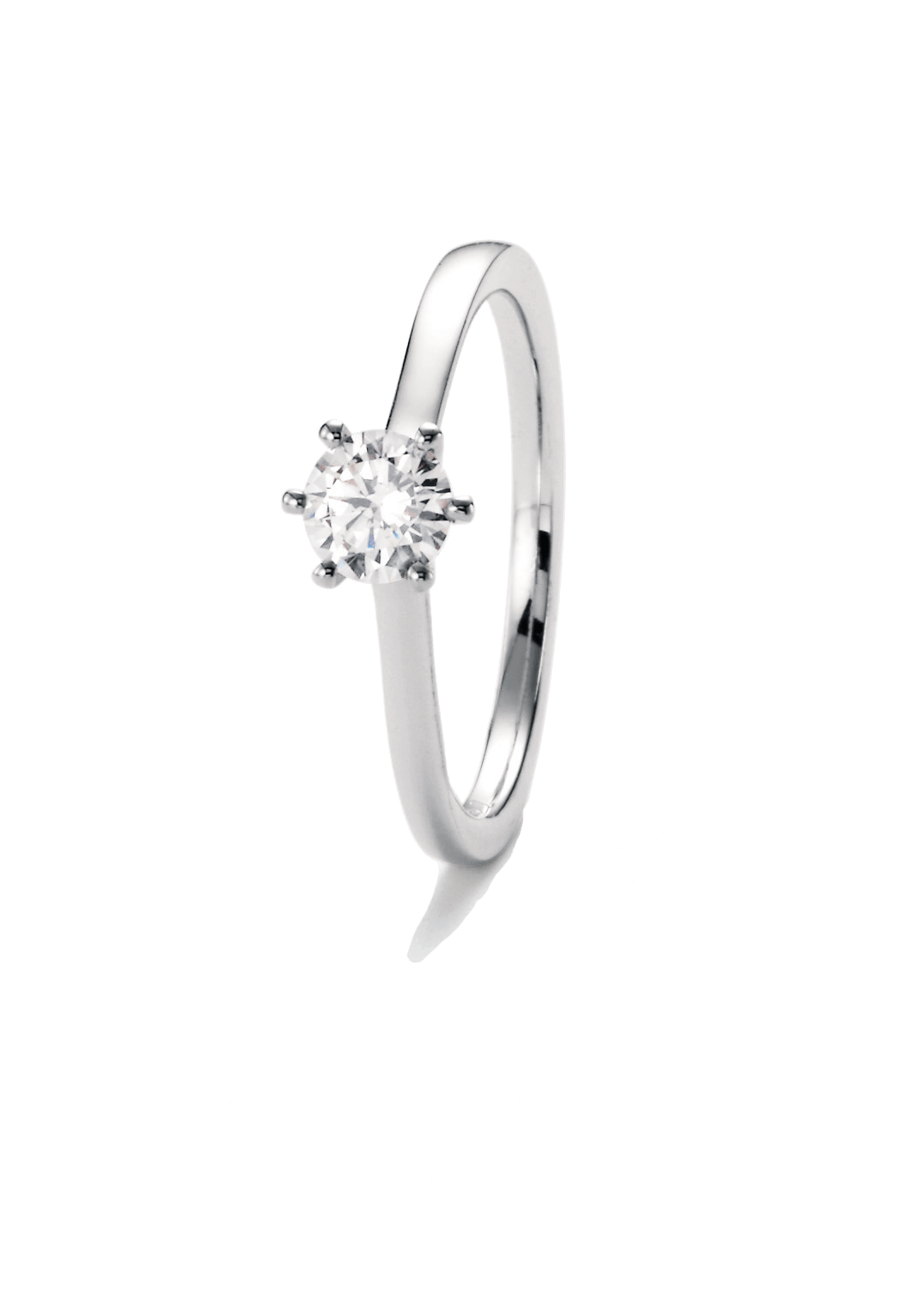 Ring Weißgold, 6er-Krappenfassung