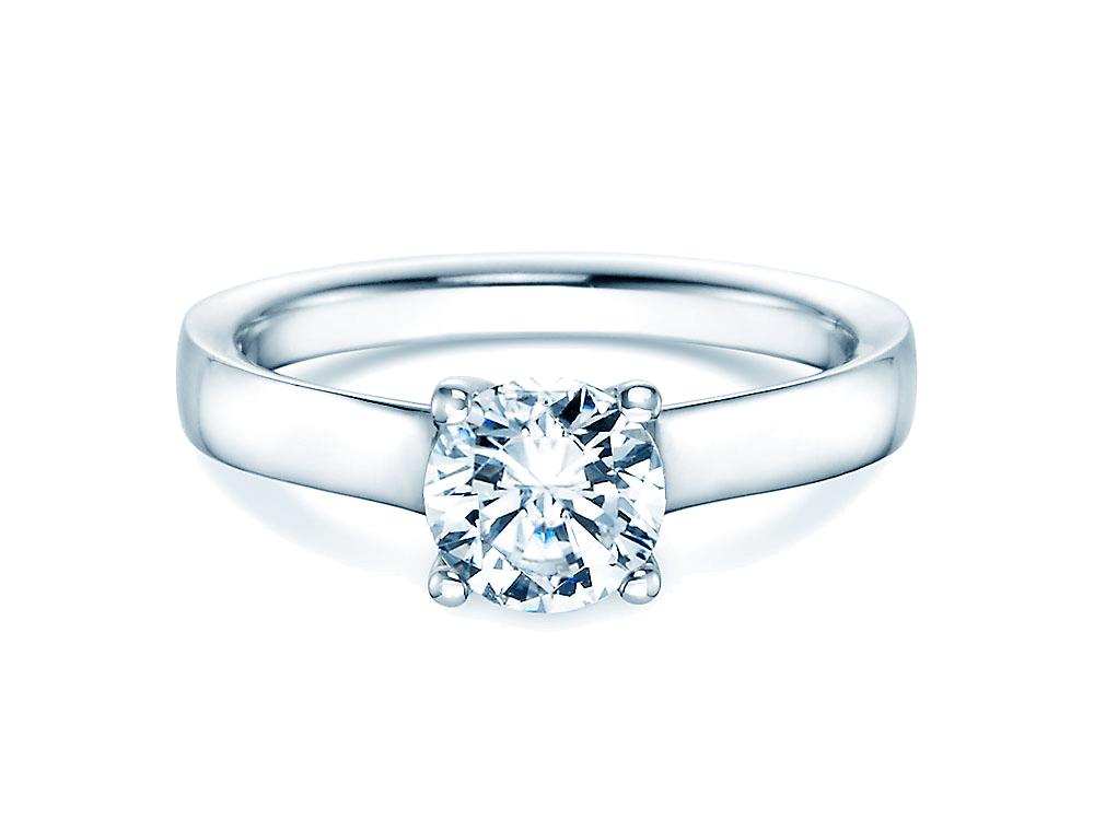 Ring Weißgold, 4er-Krappenfassung