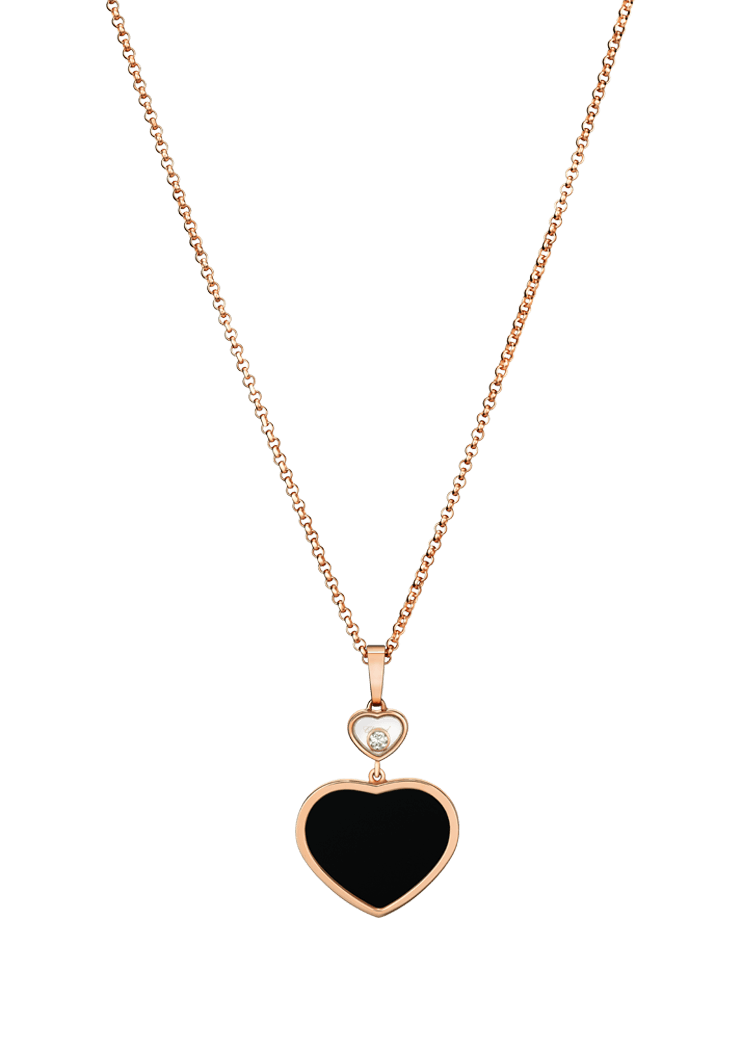 “Happy Hearts” 750er-Roségold Anhänger mit Kette