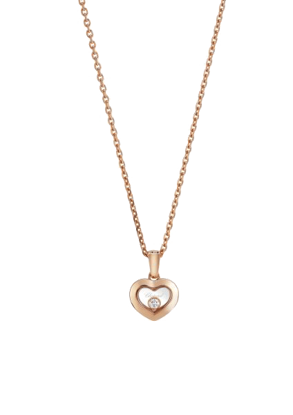 “Happy Diamonds” 750er-Roségold Anhänger mit Kette