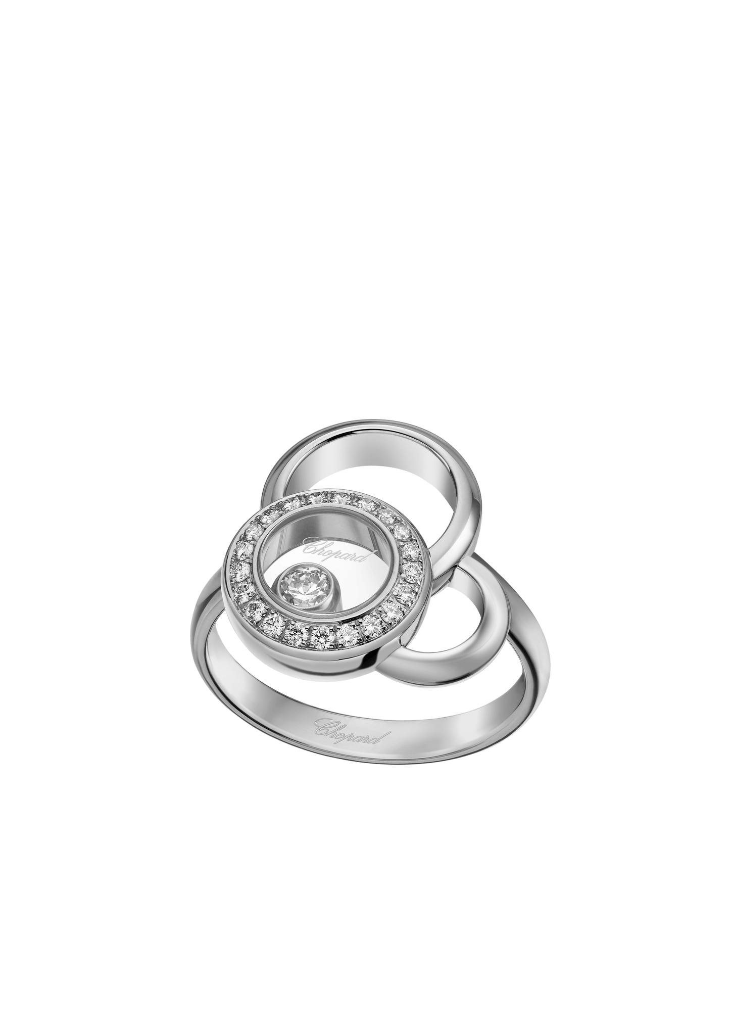 750er-Weißgoldring "Happy Dreams" mit Diamanten und beweglichem Stein.