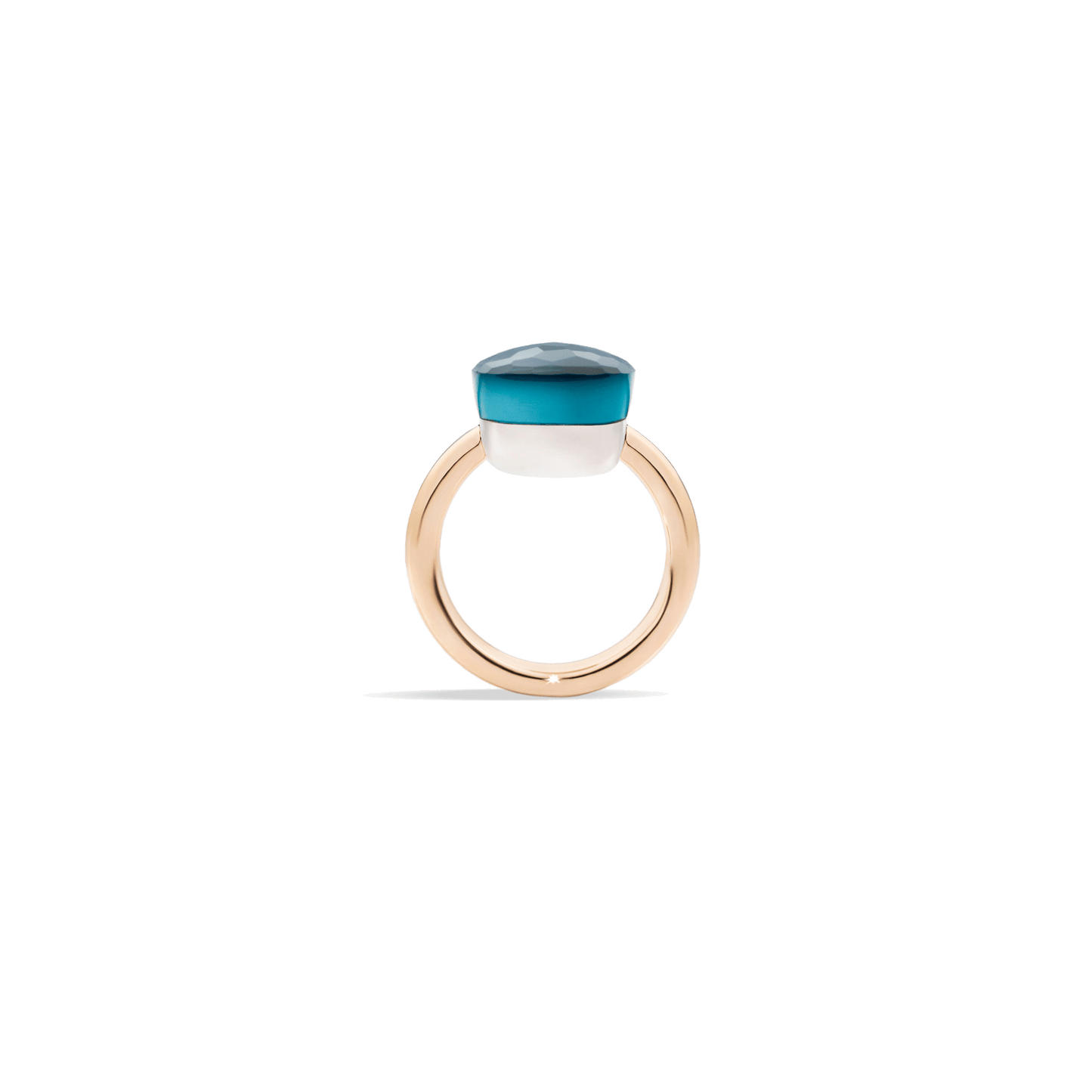 Ring Nudo Maxi aus Roségold mit London Blue Topas.