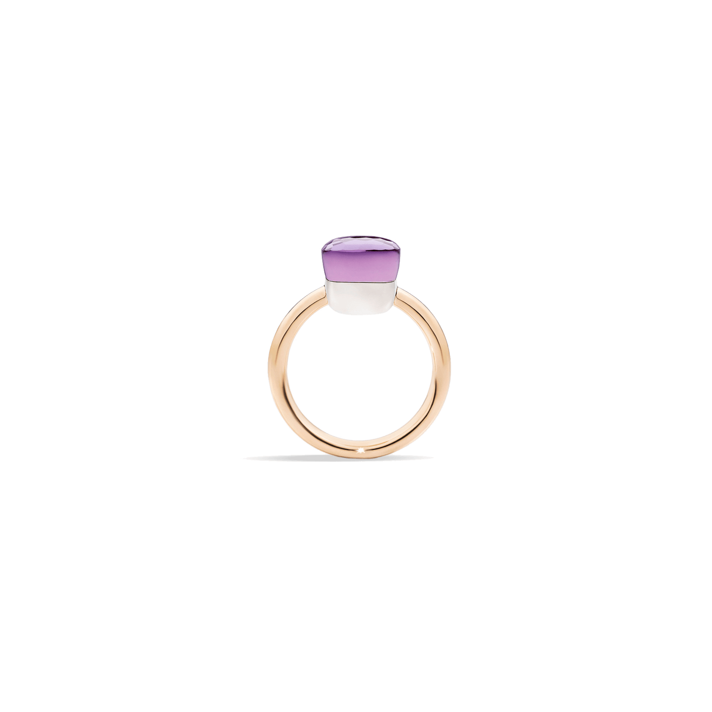 Ring Nudo Petit aus 750er Roségold mit Amethyst und 750er Weißgold-Fassung.