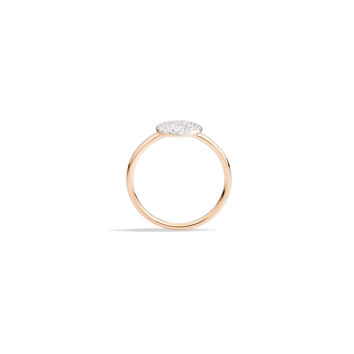 Ring Sabbia aus 750er Roségold mit Diamanten-Pavé-Fassung.