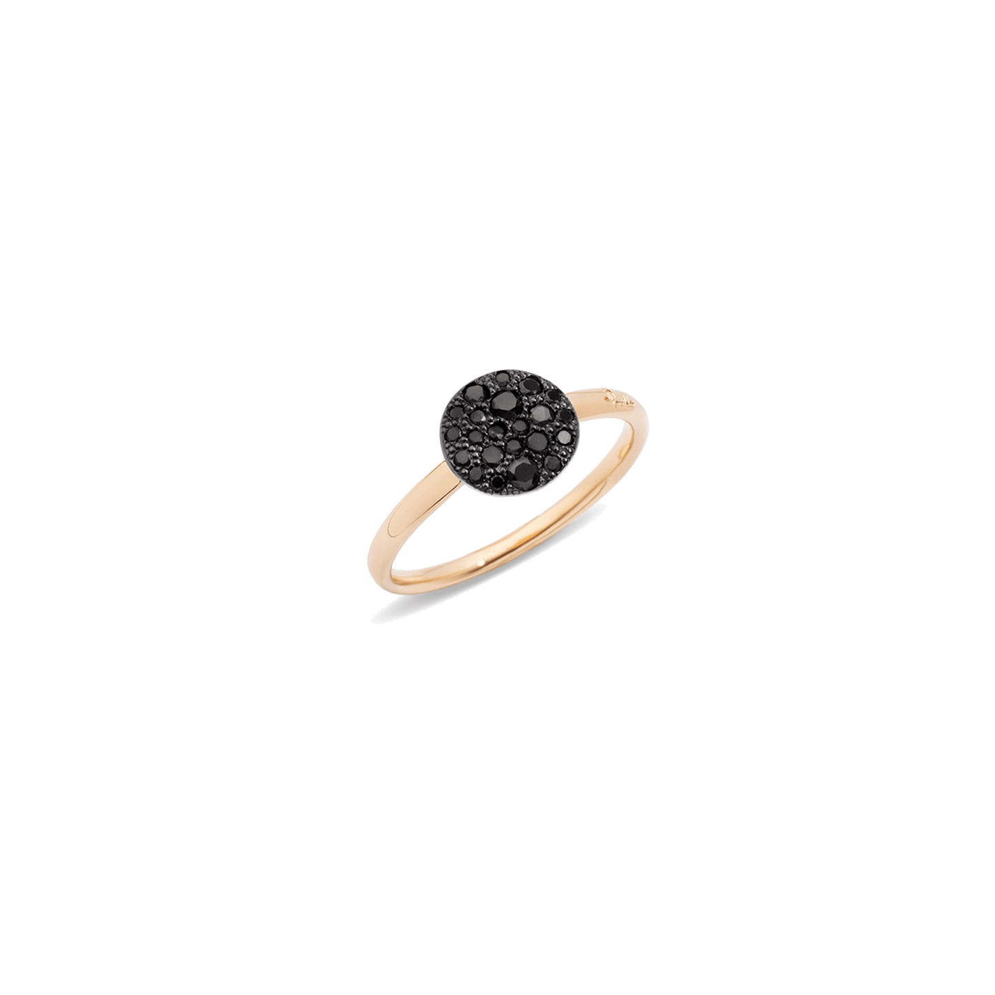 Ring Sabbia aus 750er Roségold mit schwarzen Diamanten.