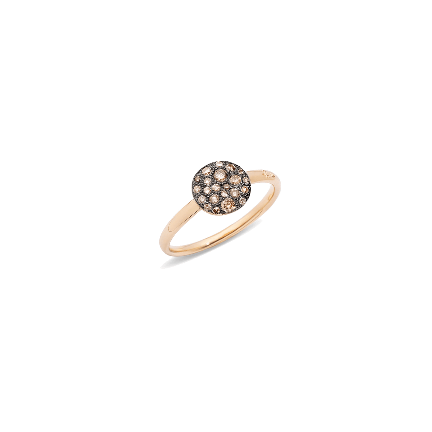 Ring Sabbia aus 750er Roségold mit braunen Diamanten.