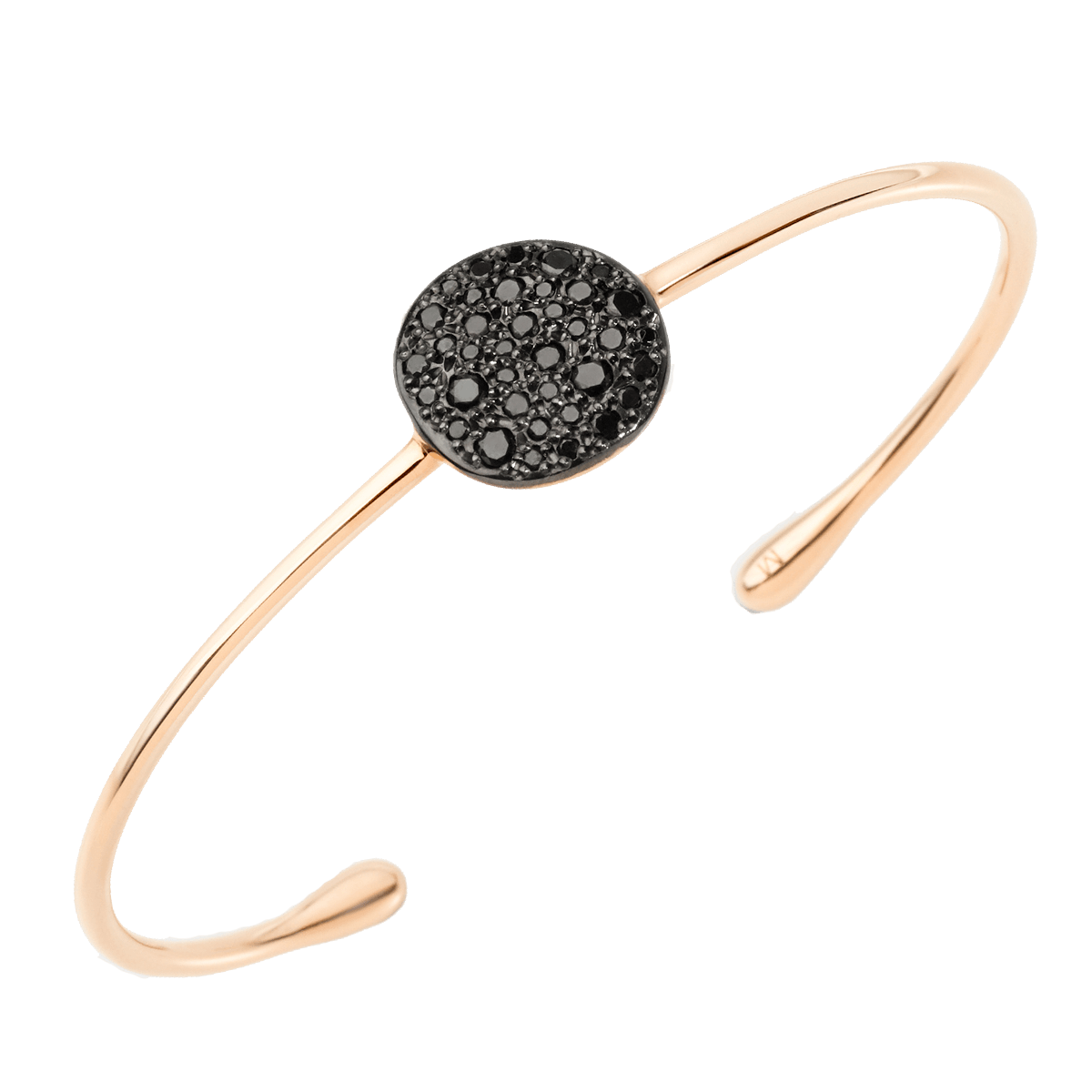 Armband Sabbia aus 750er Roségold mit schwarzen Diamanten.