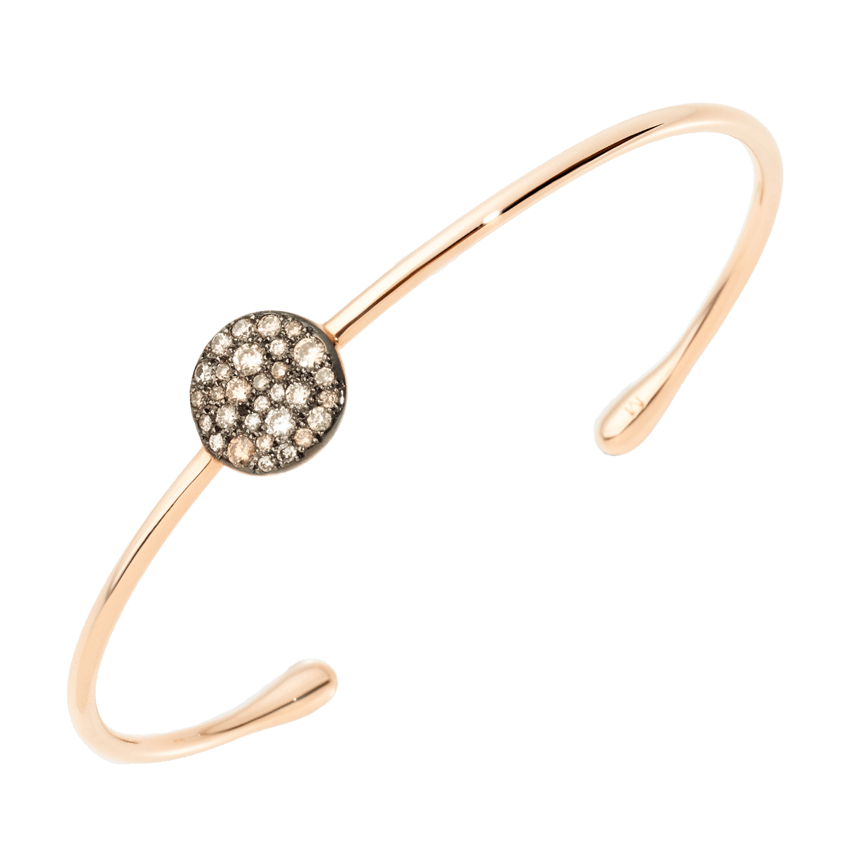 Armband Sabbia aus 750er Roségold mit braunen Diamanten.