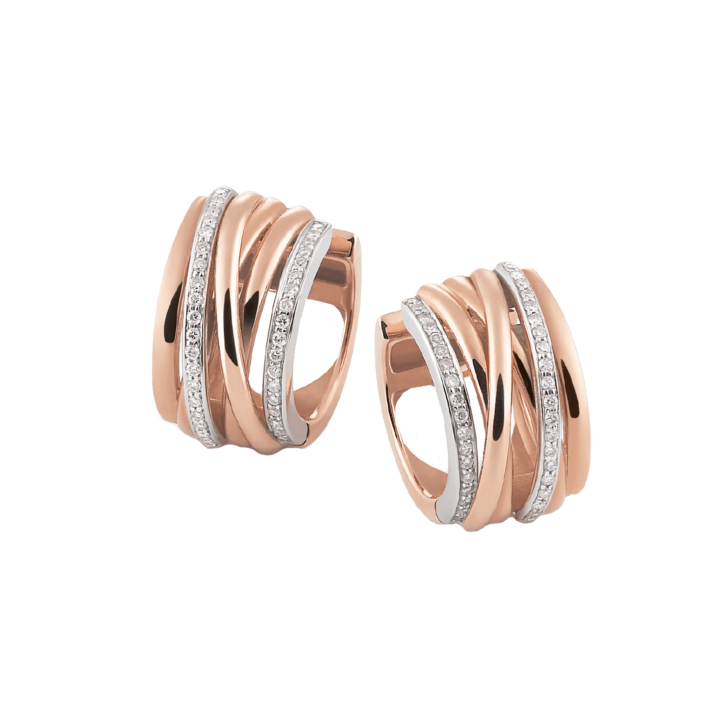 MEZZALUNA Ohrringe aus 750er Roségold mit Brillanten