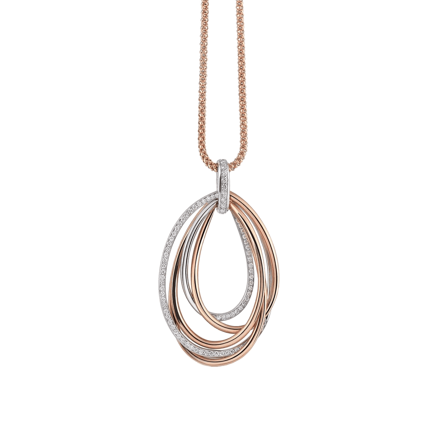 SERENATA – Anhänger mit Kette aus 750er Roségold/Weißgold, 85 Brillanten, 0,62 ct, Länge 43 cm.