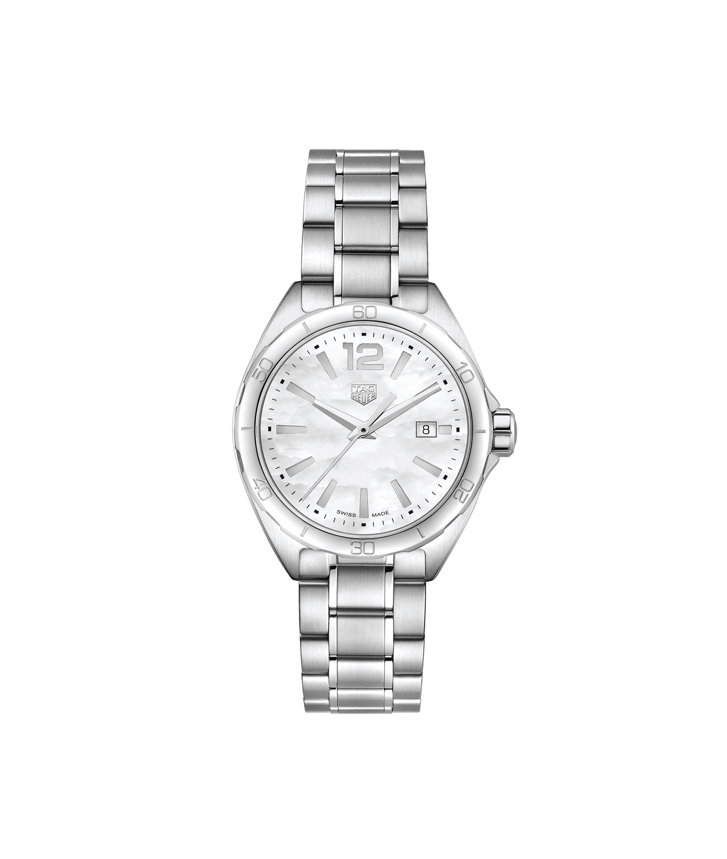 TAG HEUER FORMULA 1 Uhr, 32 mm Edelstahlgehäuse, Saphirglas, Quarzwerk, poliertes und gebürstetes Edelstahlarmband.