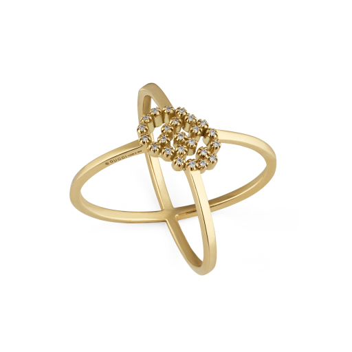 GG Running Ring in X-Form mit Diamanten