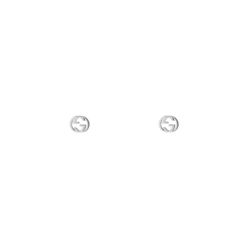 Gucci Interlocking Ohrringe in Weißgold