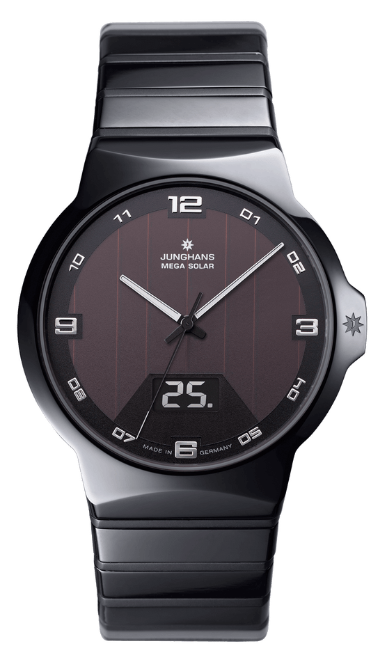 Force Mega Solar Armbanduhr mit Keramikgehäuse, Saphirglas und Keramikband.