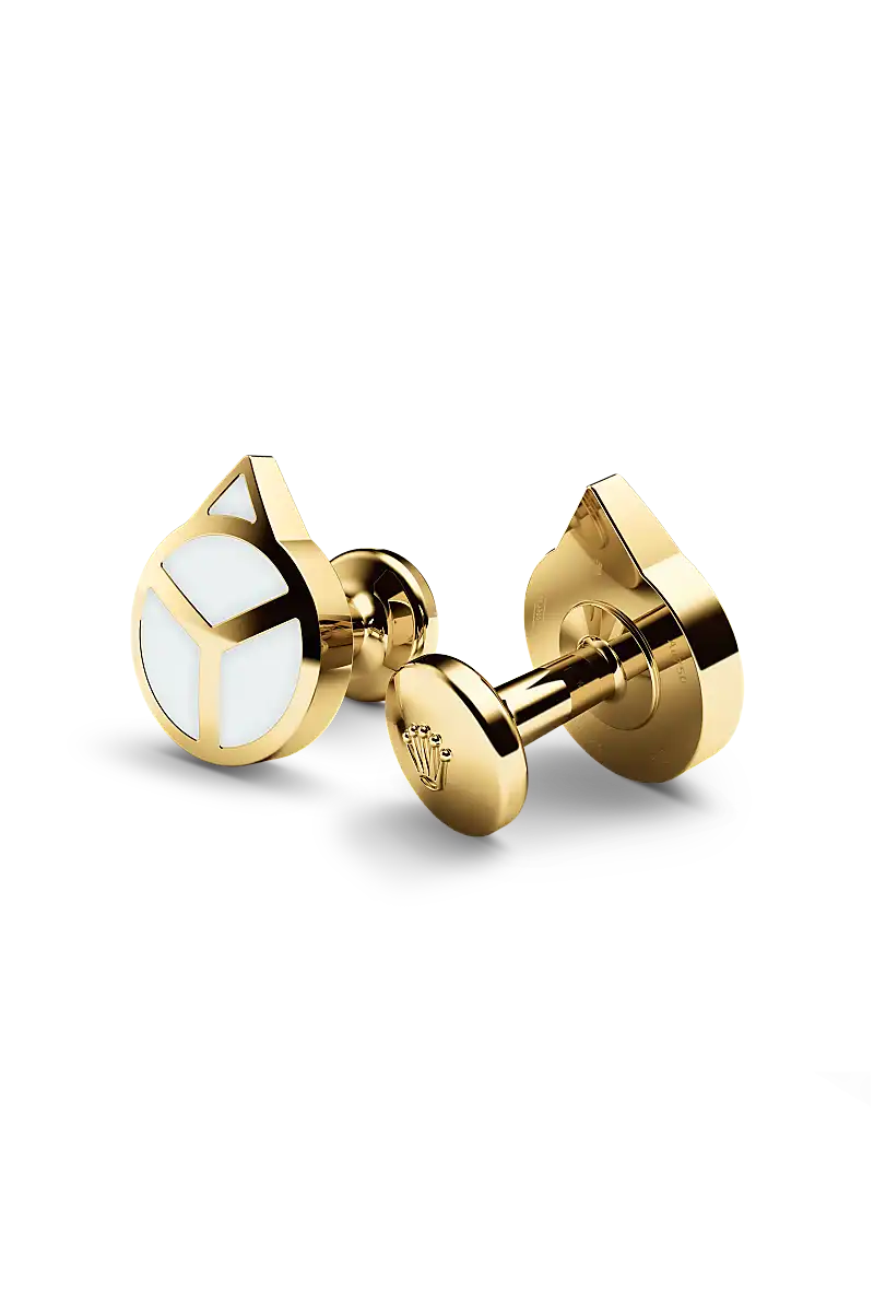 Rolex Manschettenknöpfe „Zeiger“ in Gelbgold, A1028 bei Juwelier Böckelmann